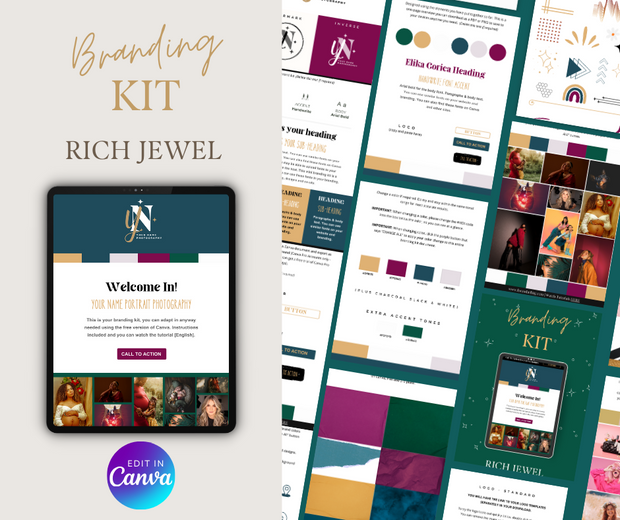 Photography Branding Kit: Bold & Rich Jewel Brand Pack